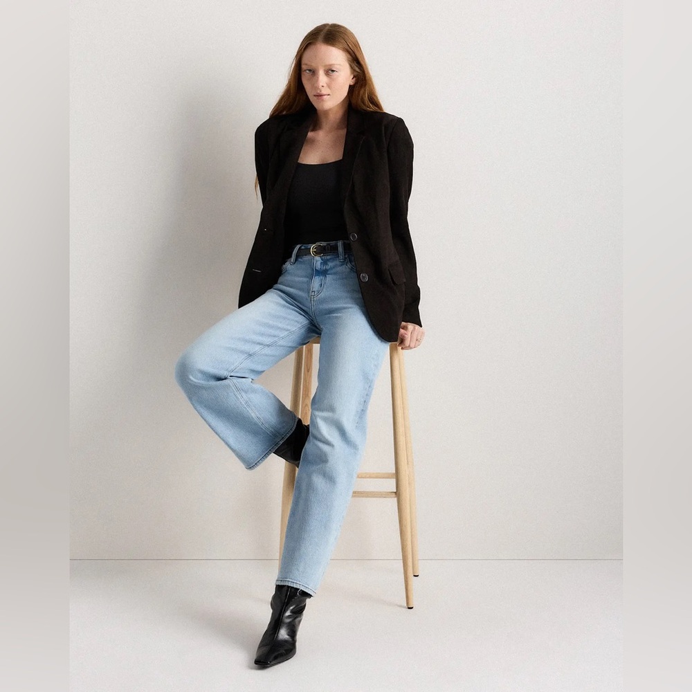 Quince Light Blue Straight-Leg Women's Jeans - Picture 5 of 13
